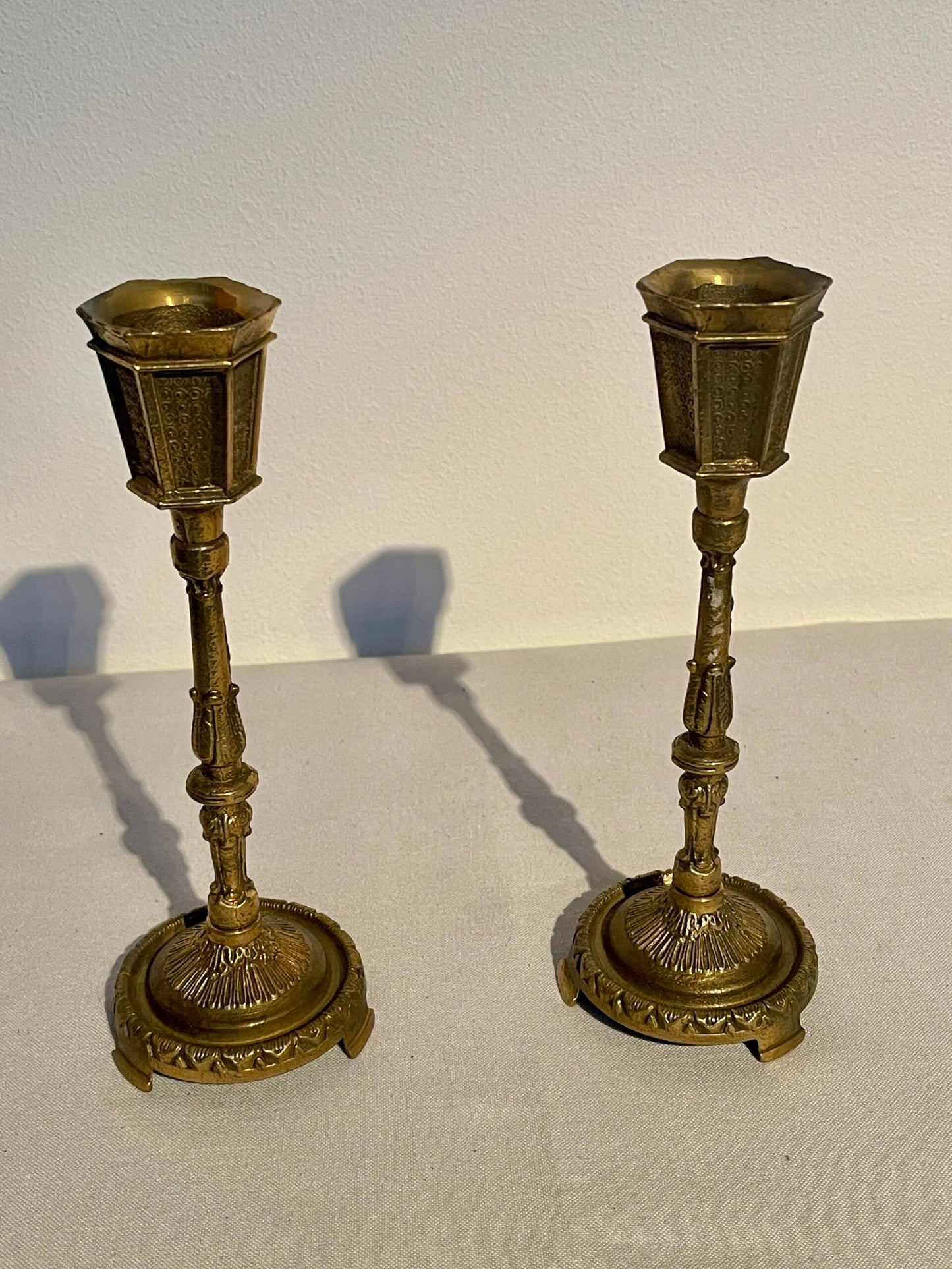 Coppia di Candelieri in Ottone - Stile Neoclassico