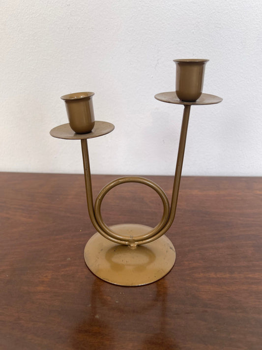 Candelabro vintage in Metallo a Due Bracci - Design Minimalista e Raffinato