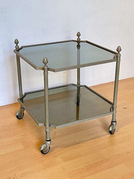 Carrello vintage in metallo e Vetro Fumé, Italia, anni 90 - Design Esagonale
