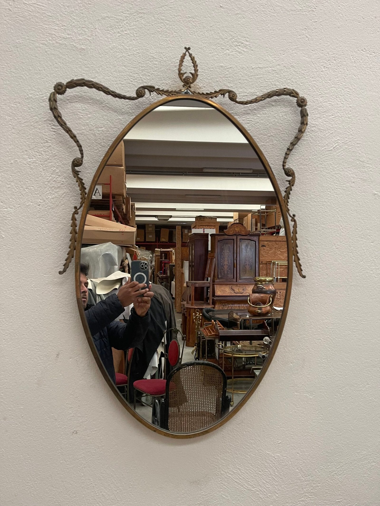 Specchio in ottone e vetro