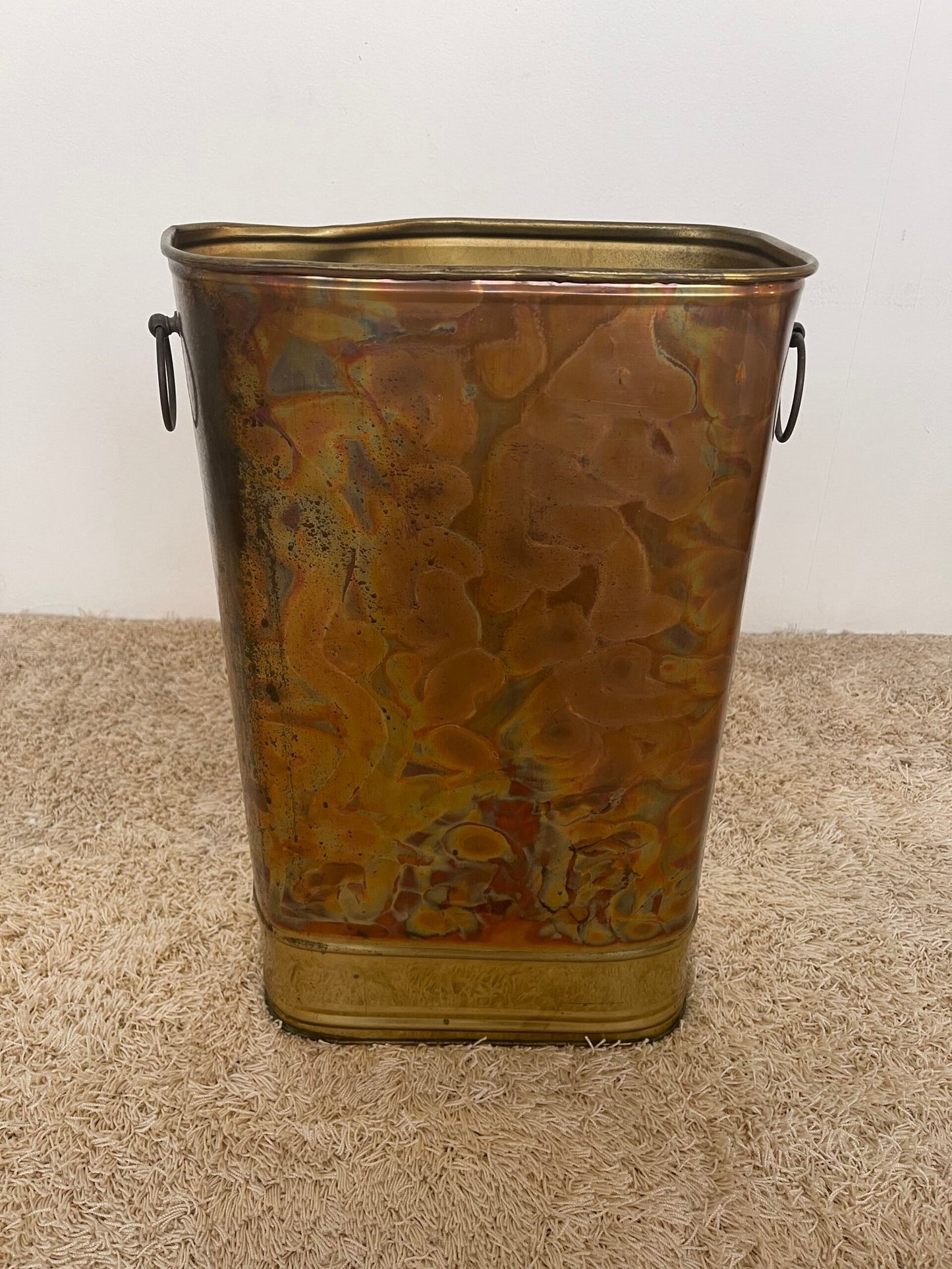 Secchio in Rame Anticato con Manici Laterali – Stile Vintage