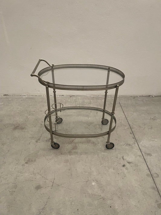 Carrello portavivande in metallo vintage anni '80 italiano
