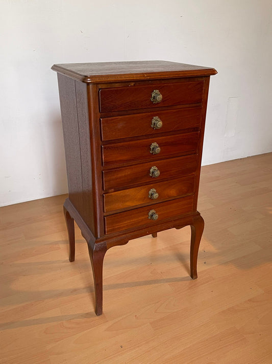 Elegante Cassettiera Vintage in Legno Massello – 6 Cassetti