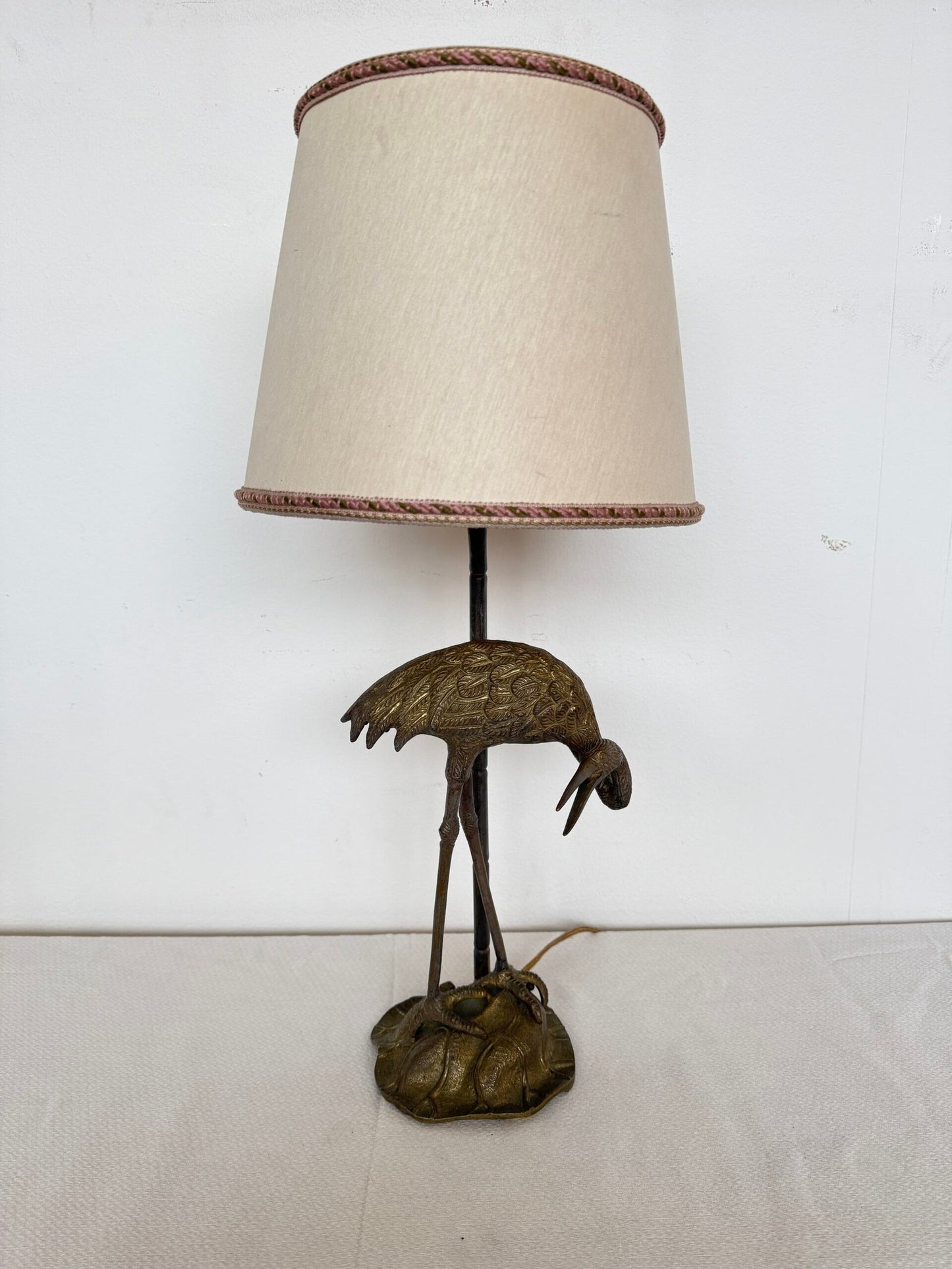Lampa da tavolo vintage con Base a Forma di Airone