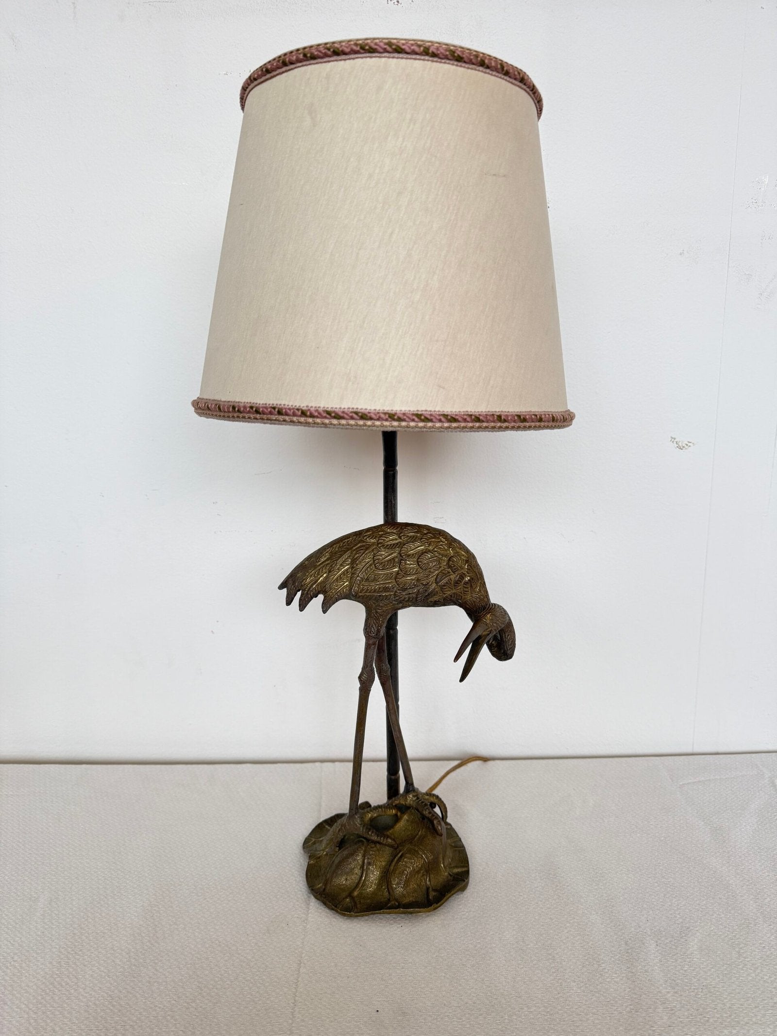 Lampa da tavolo vintage con Base a Forma di Airone