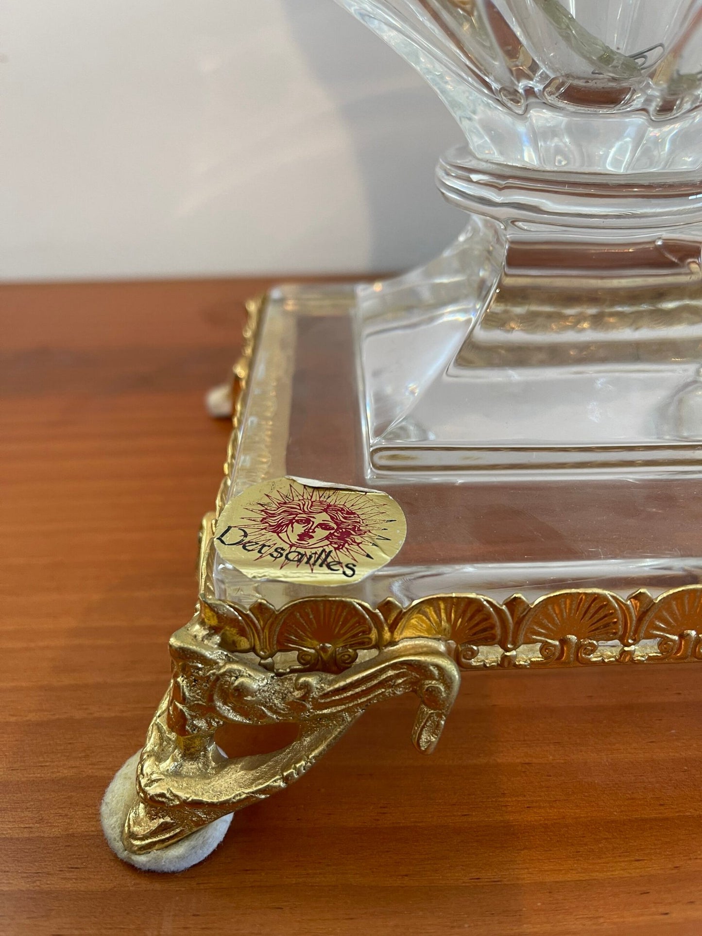 Vaso in Cristallo Desgaldes con Base Dorata – Stile Versailles