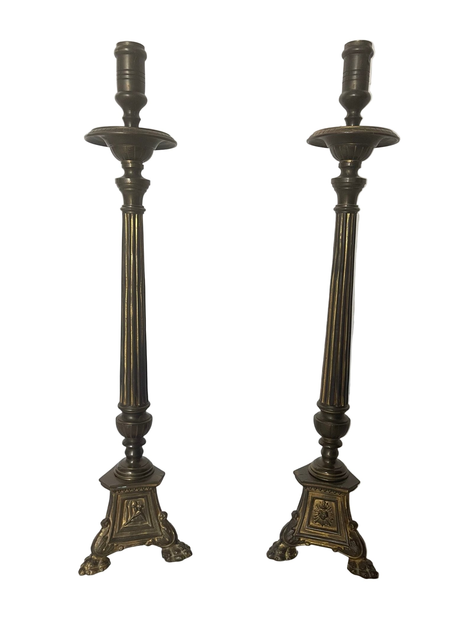 Coppia di Candelieri/Portaceri da altare o da tavolo