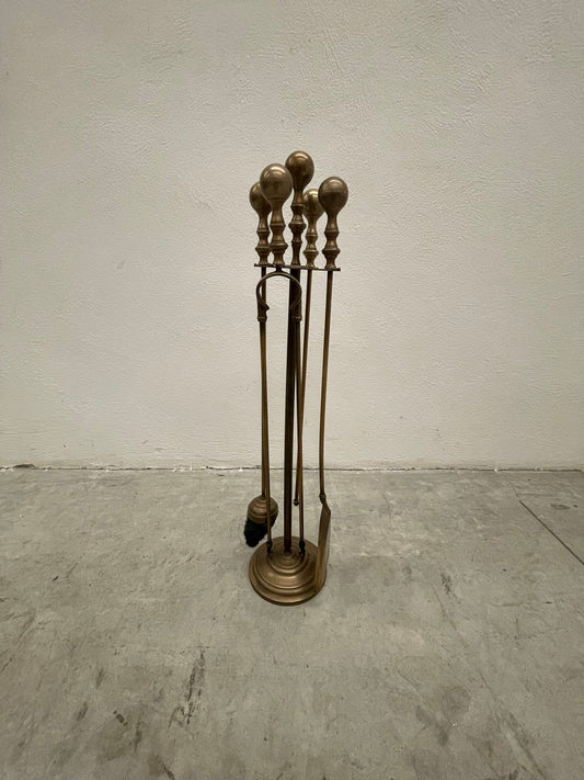 Set da camino in ottone Italian anni '70