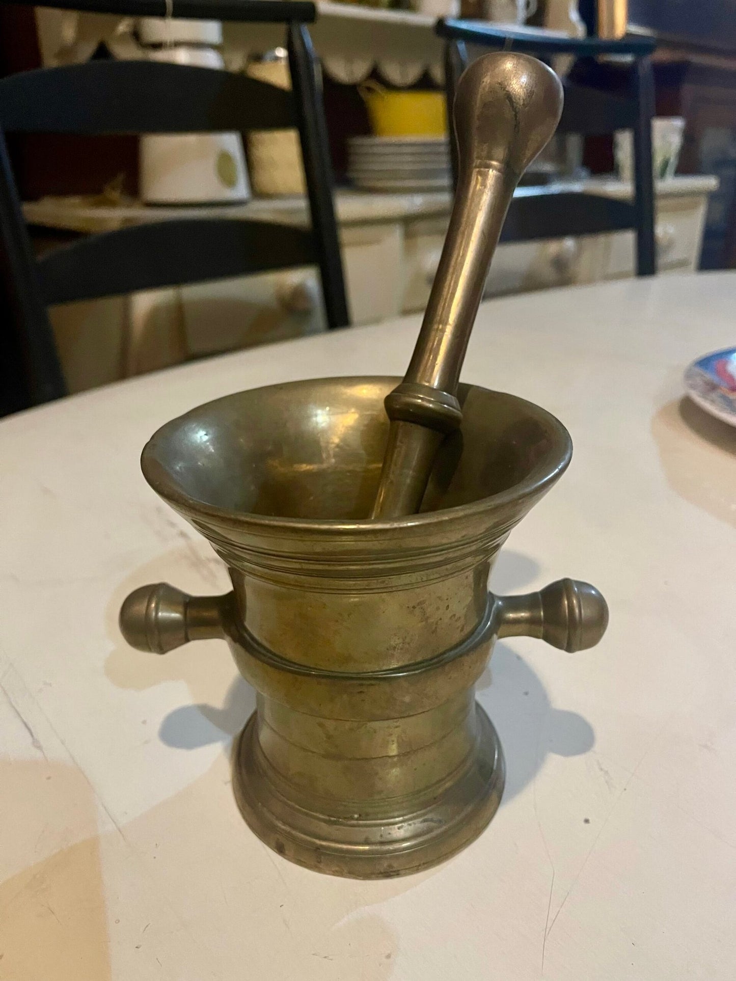 Mortaio e Pestello Antico in Bronzo Massiccio