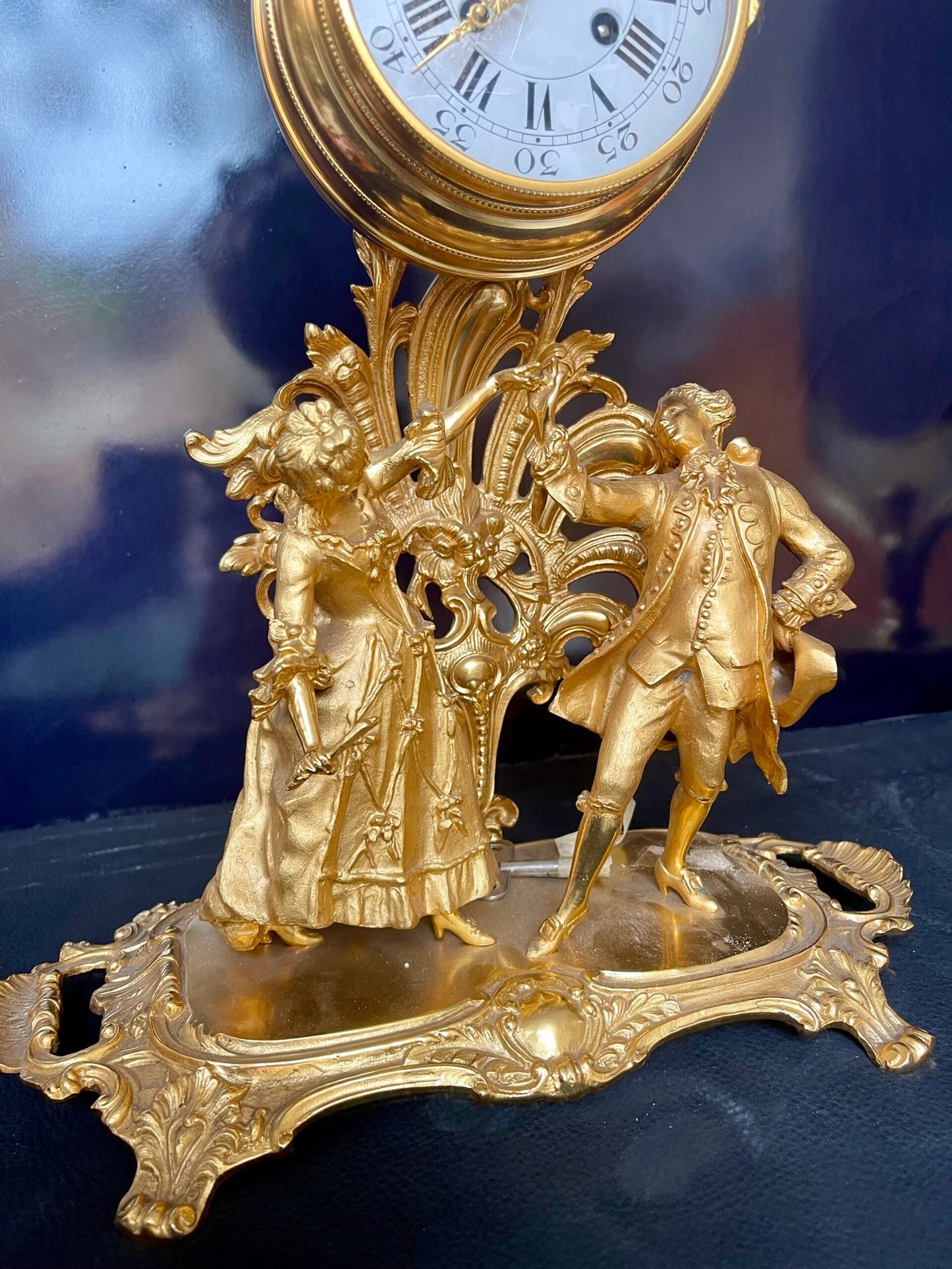 Orologio con scena galante Rococò