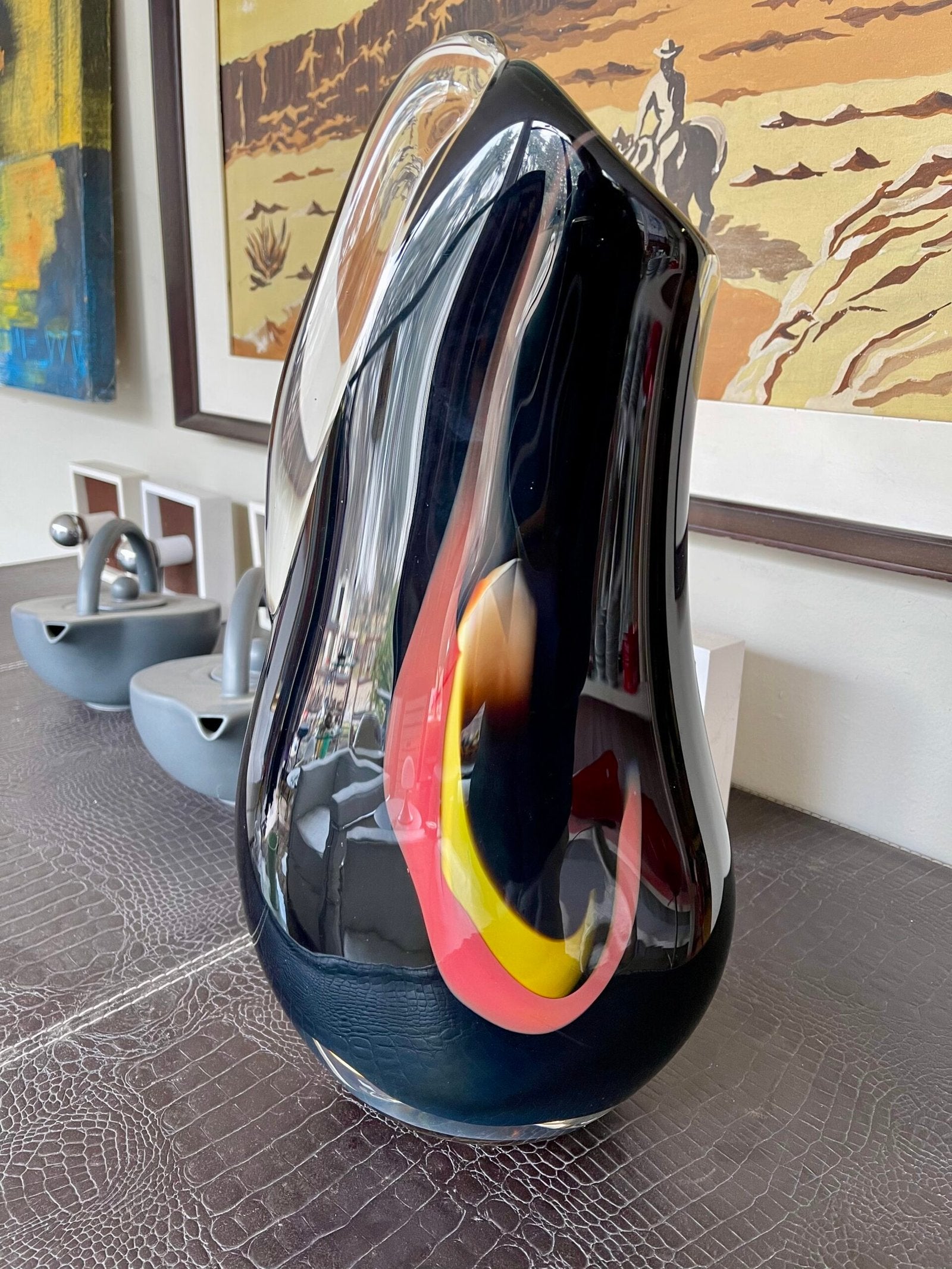 Vaso in vetro artistico multicolore