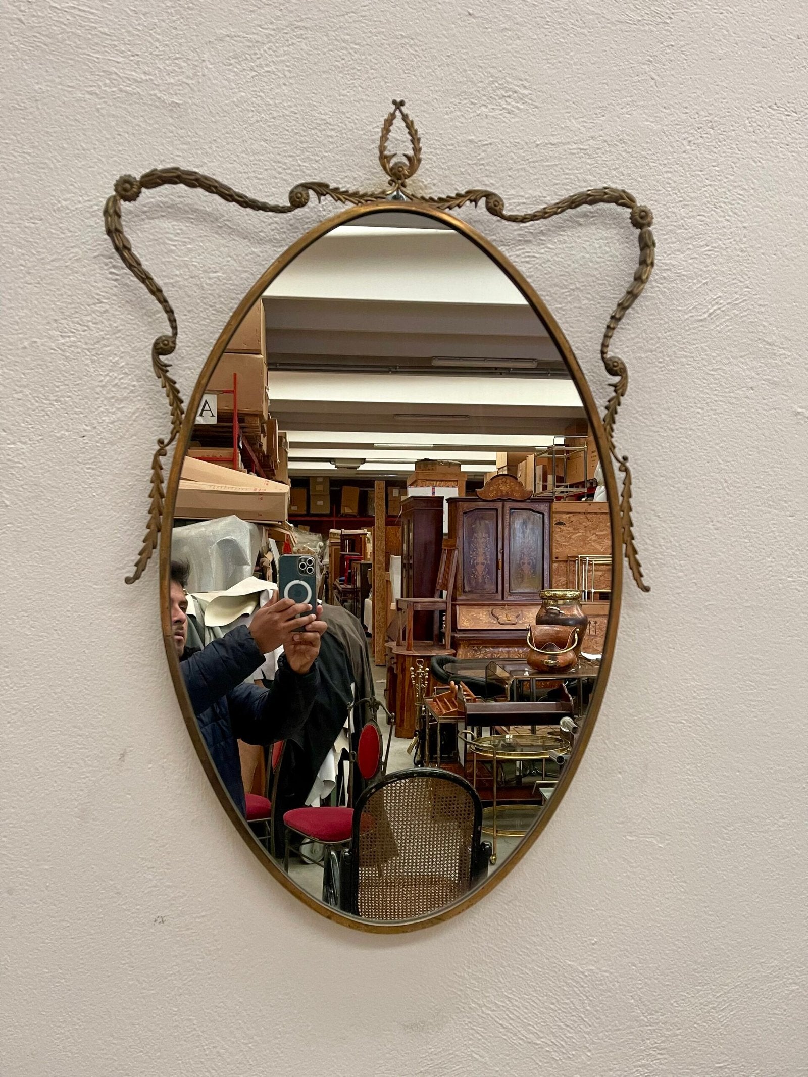 Specchio in ottone e vetro