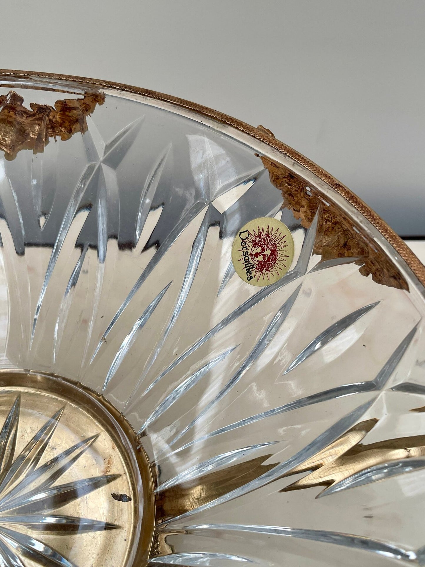 Centrotavola in Cristallo e Bronzo Dorato Stile Luigi XVI