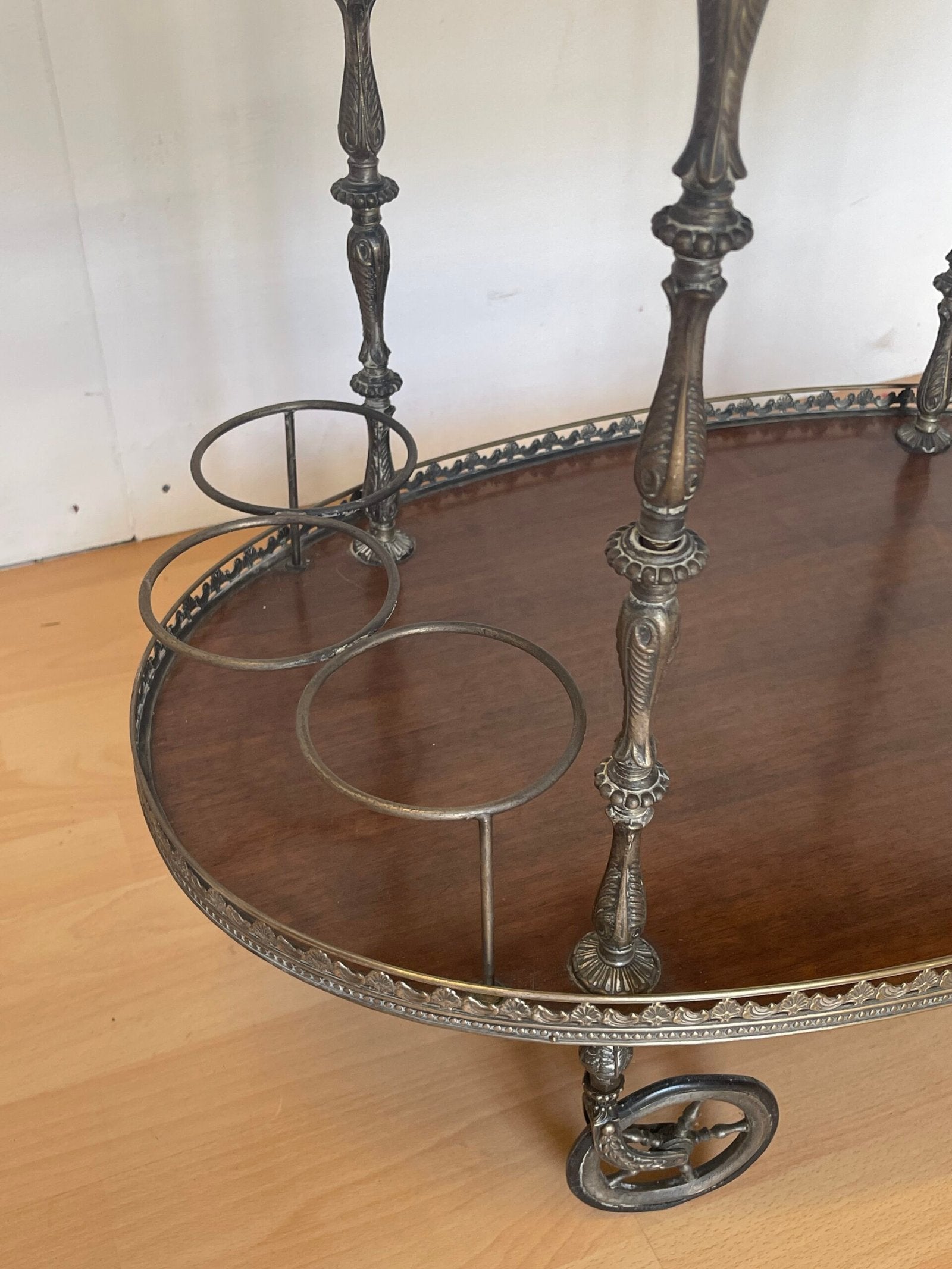 Carrello da Servizio vintage in Ottone e Legno - «Grand Époque»