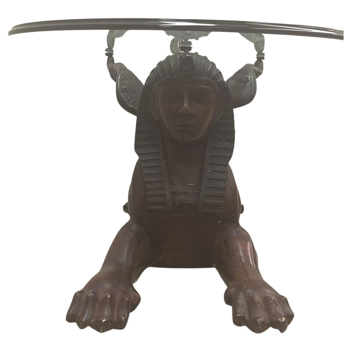 Meravigliosa scultura sfinge in bronzo con funzione di tavolino. Design Mice