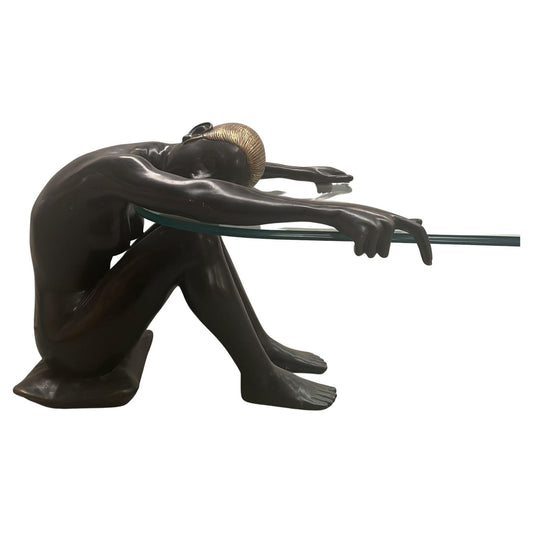 Splendida scultura donna con funzione tavolino