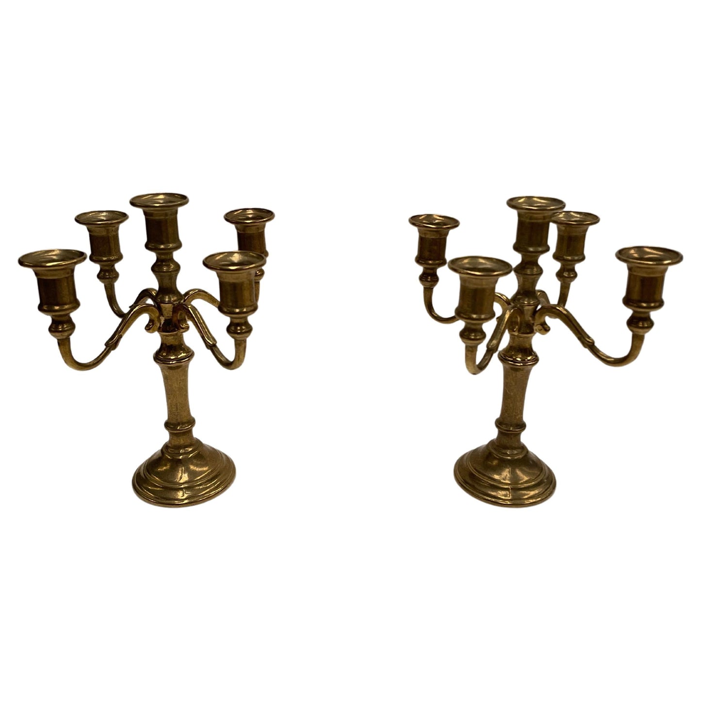 Coppia vintage candelabro bronzo