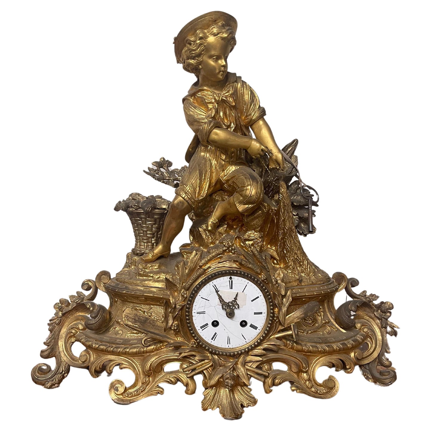 Capolavoro Orologio da appoggio in bronzo dorato XIX
