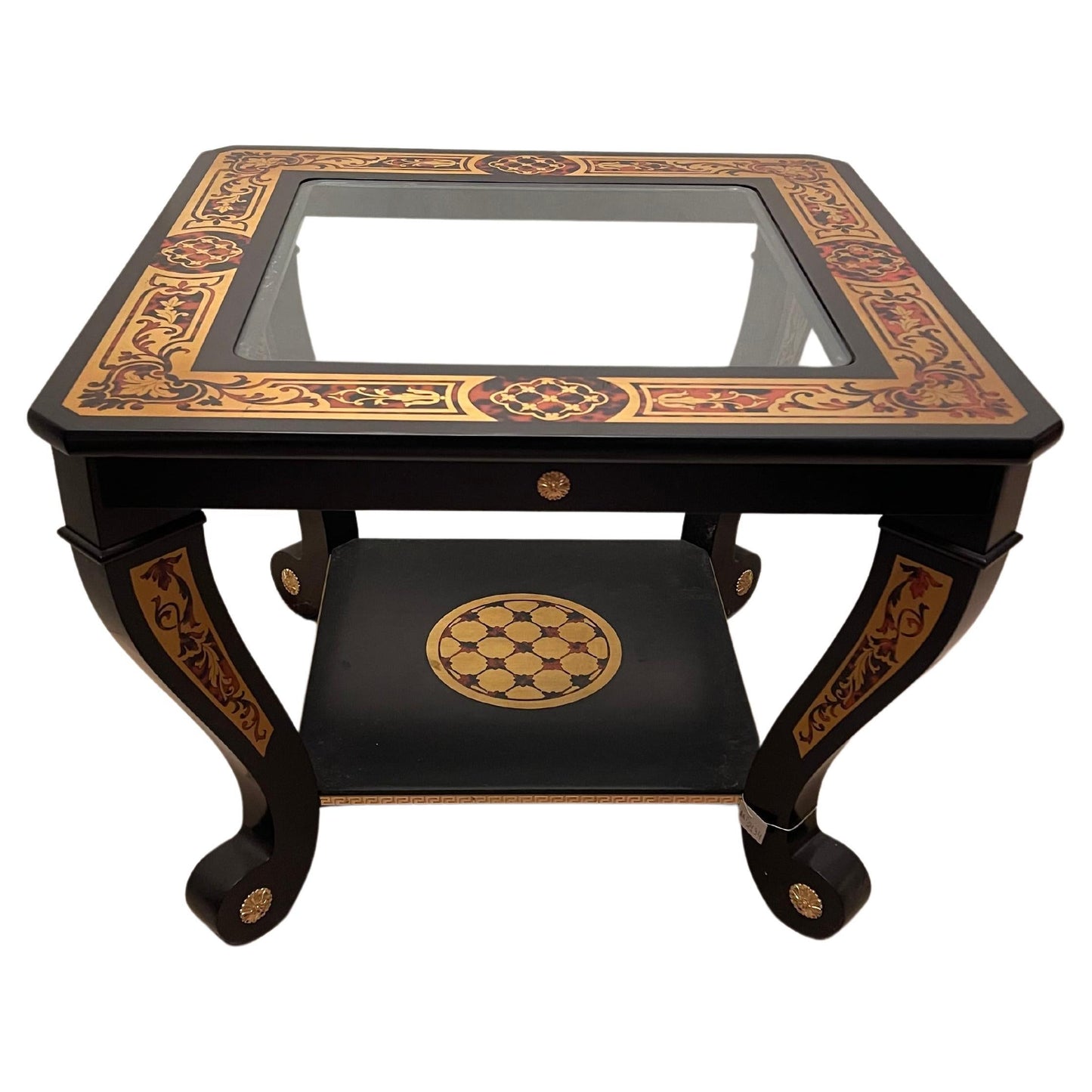 Tavolino Versailles con intarsio di ottone Charles boulle