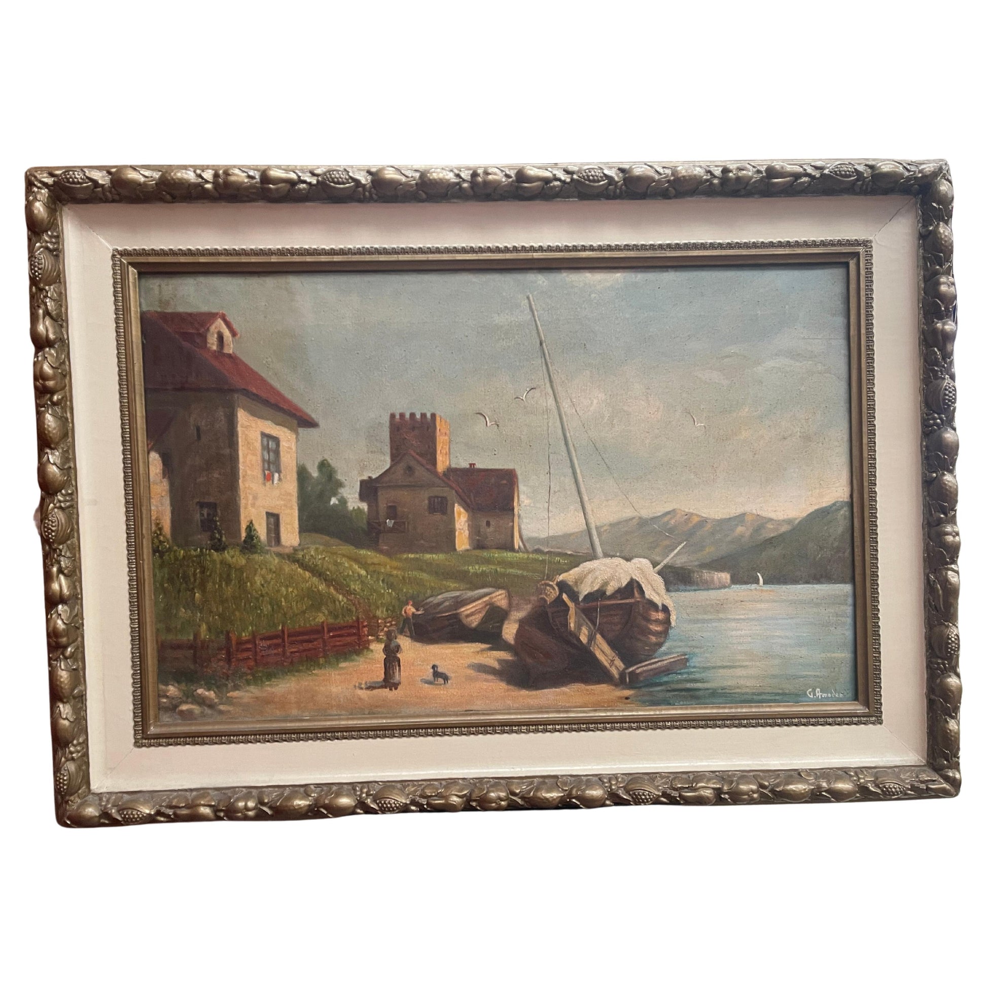 Paesaggio dipinti a mano olio su tela