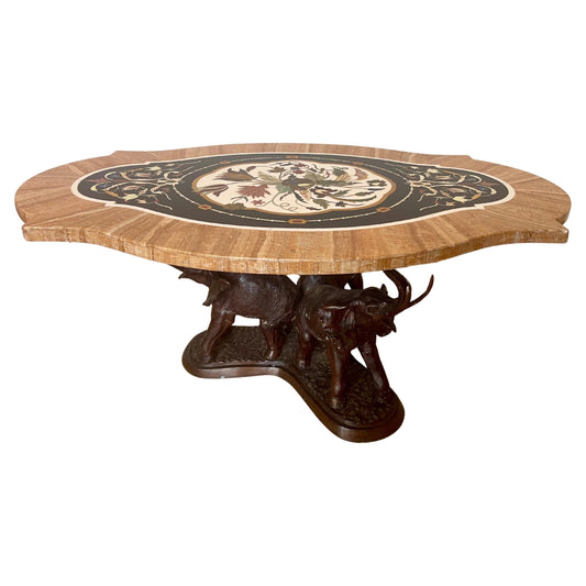 Esclusivo Tavolo Elephant marmo e bronzo vintage anni 90