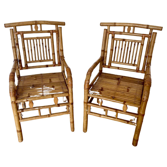 Bellissima coppia sedie in bambu - lago di Como