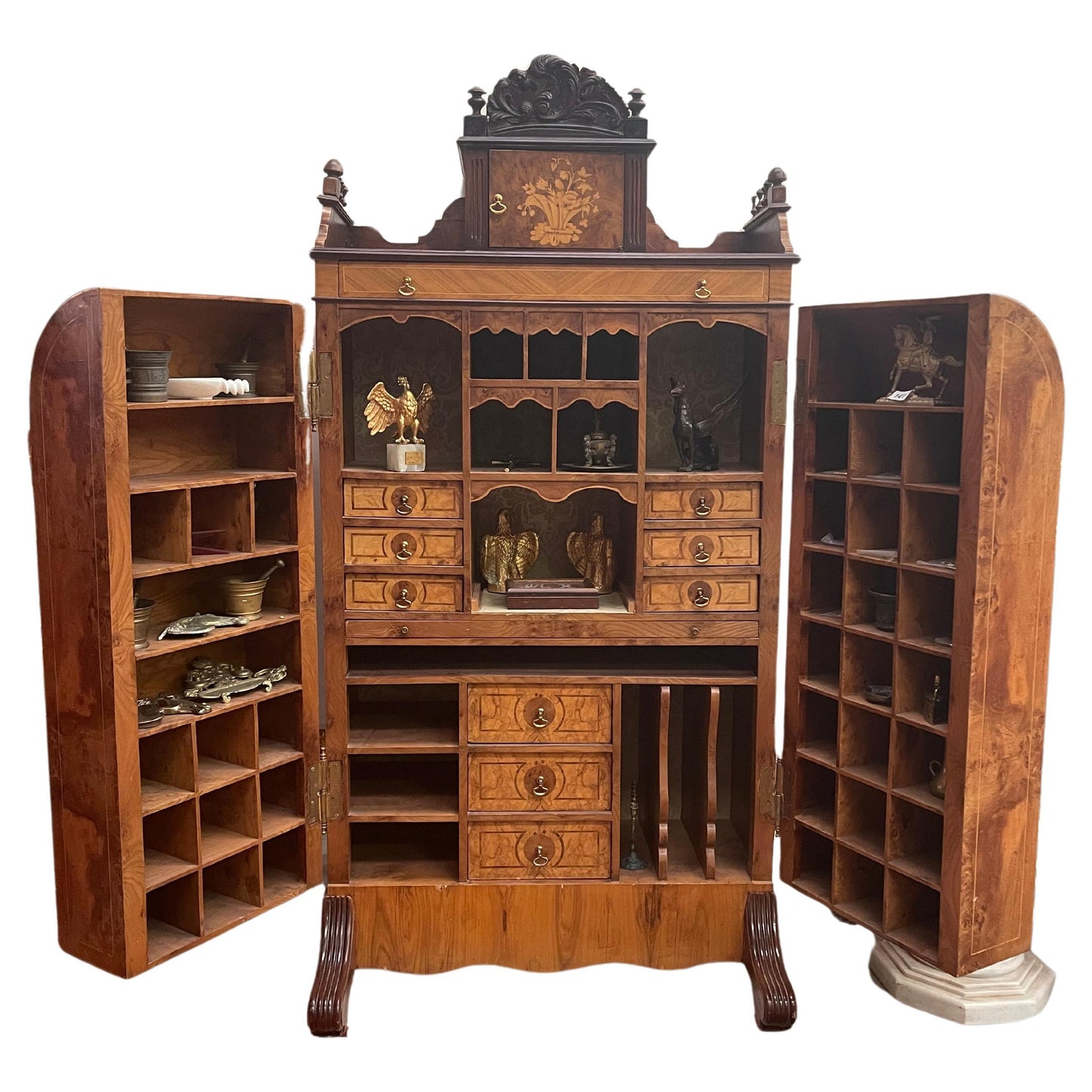 Royal Organizer desk in prestigious fruits. Wood Italian origin 1960