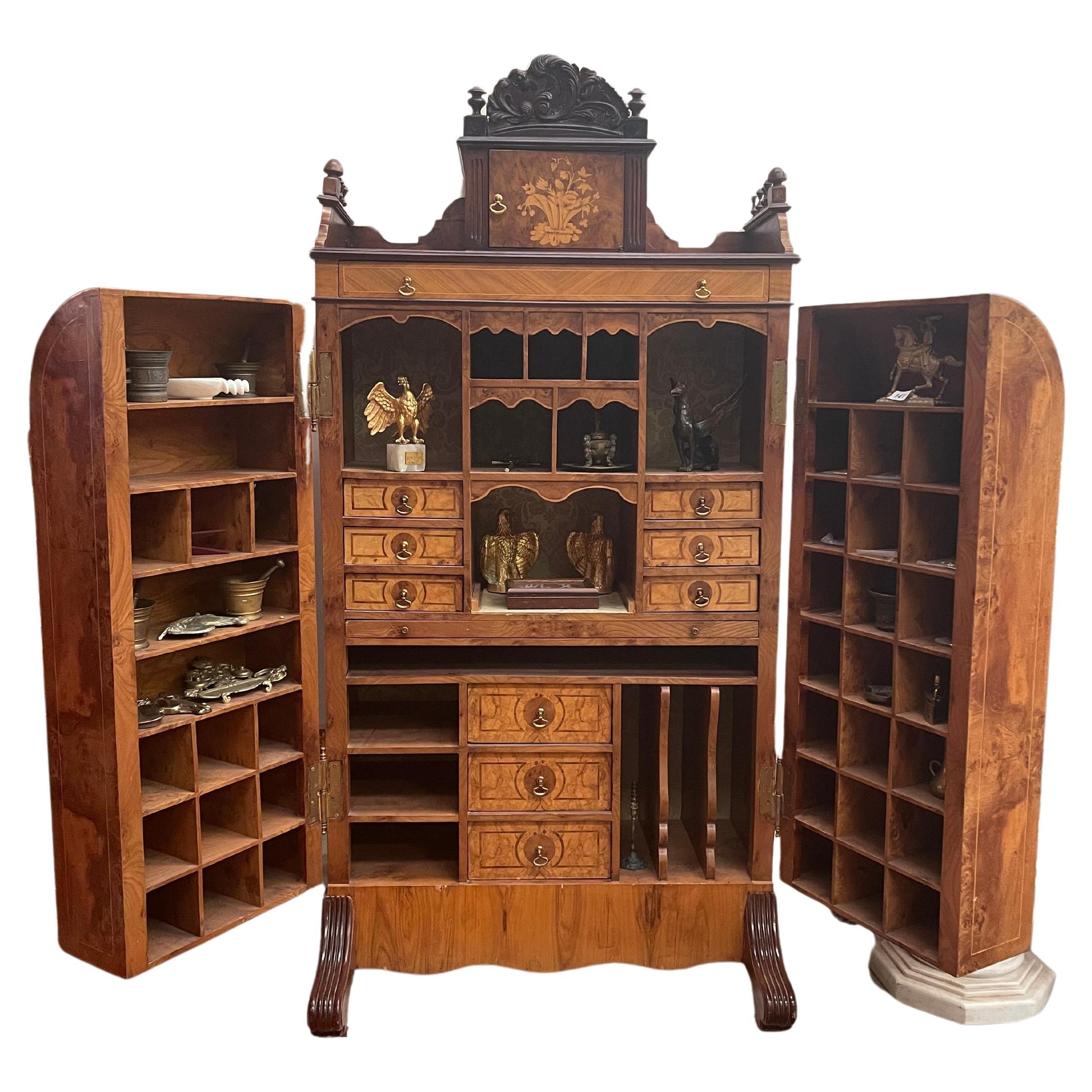 Royal Organizer desk in prestigious fruits. Wood Italian origin 1960