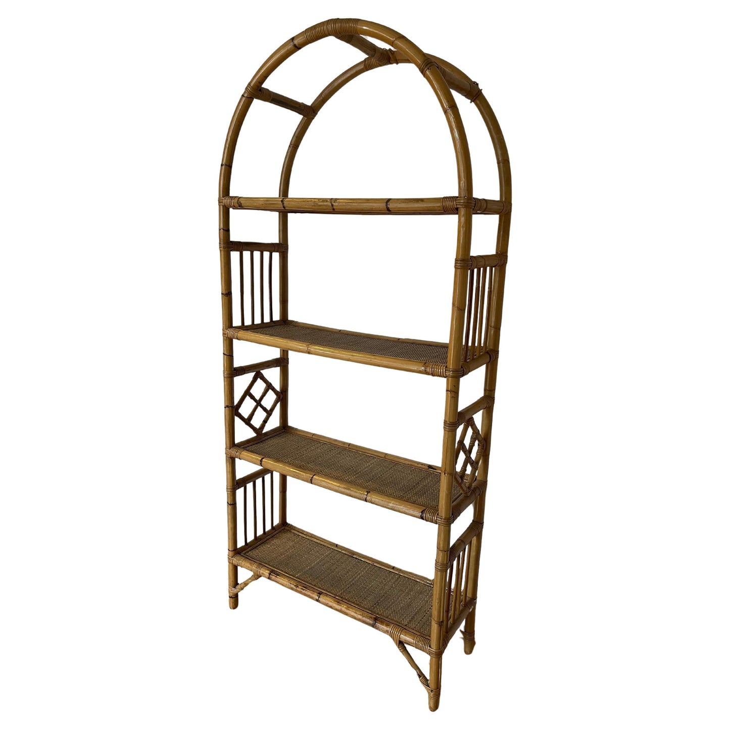 Mensole vintage in bambu e rattan anni 1970