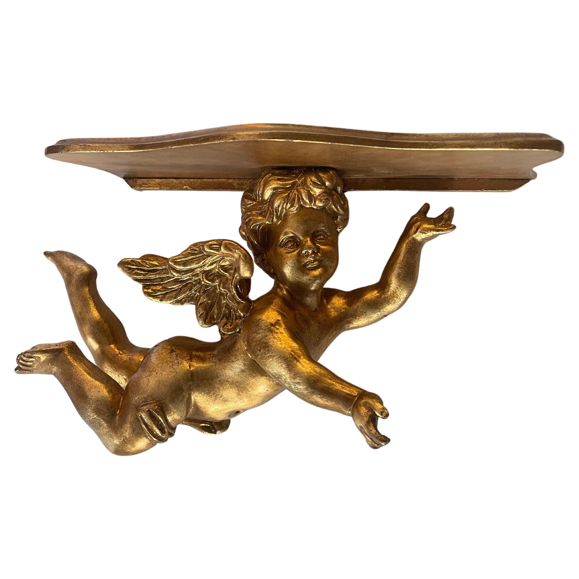 Bellisima Mensola piccola angeli in foglia oro