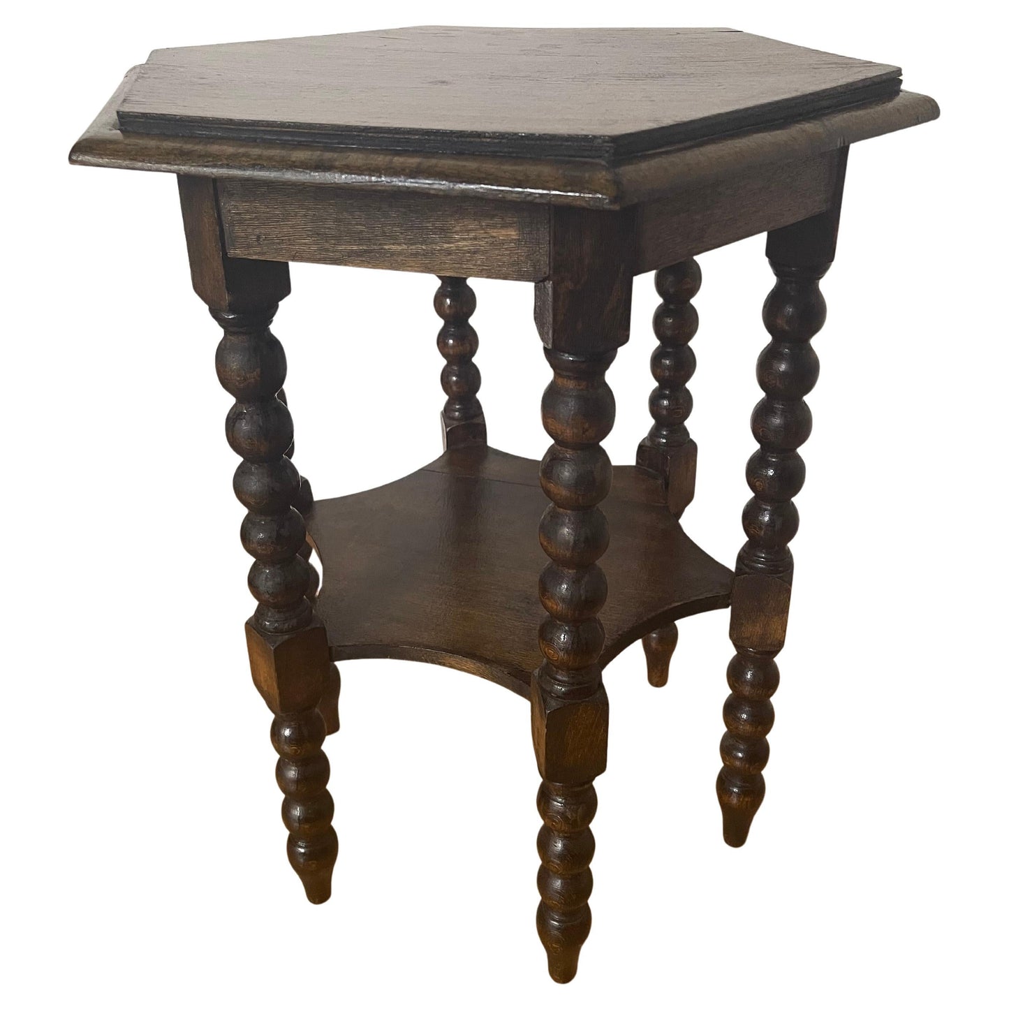 Tavolino Rocchetto in legno esagonale vintage anni '98