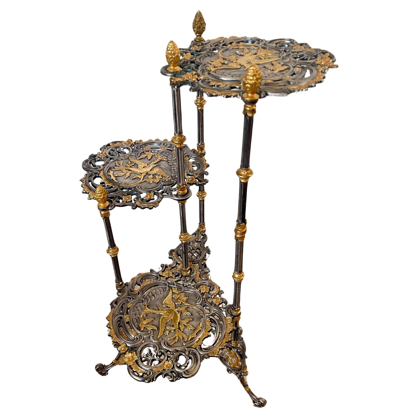 Lussuoso portaoggetti in argento e oro zecchino anni '90