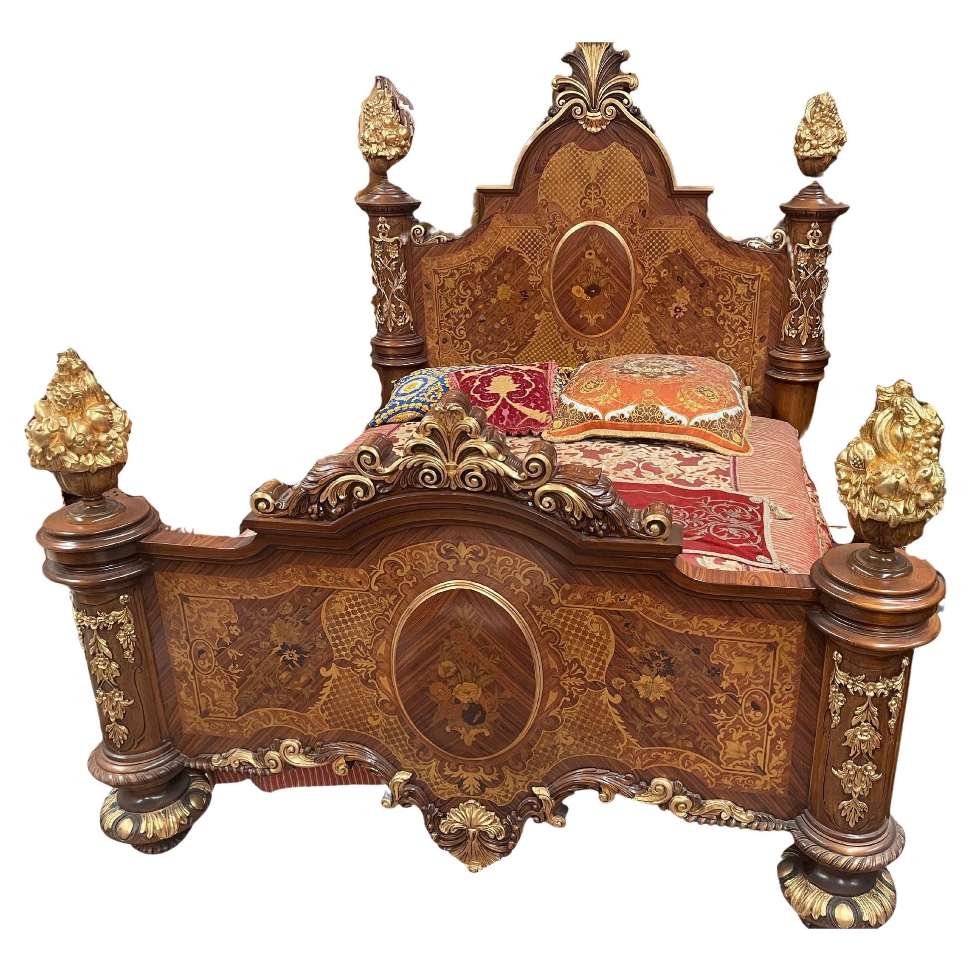 Prestigioso ed lusso Letto francese stile Luigi XV anni '70