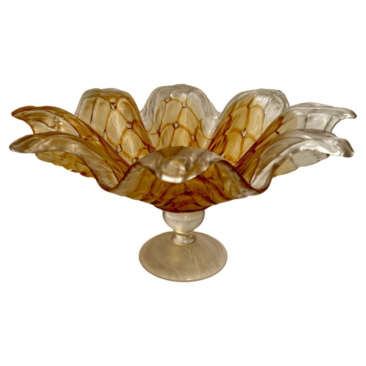 Bellisimo centrotavola in vetro di mura italiano vintage by Domenico Rugiano