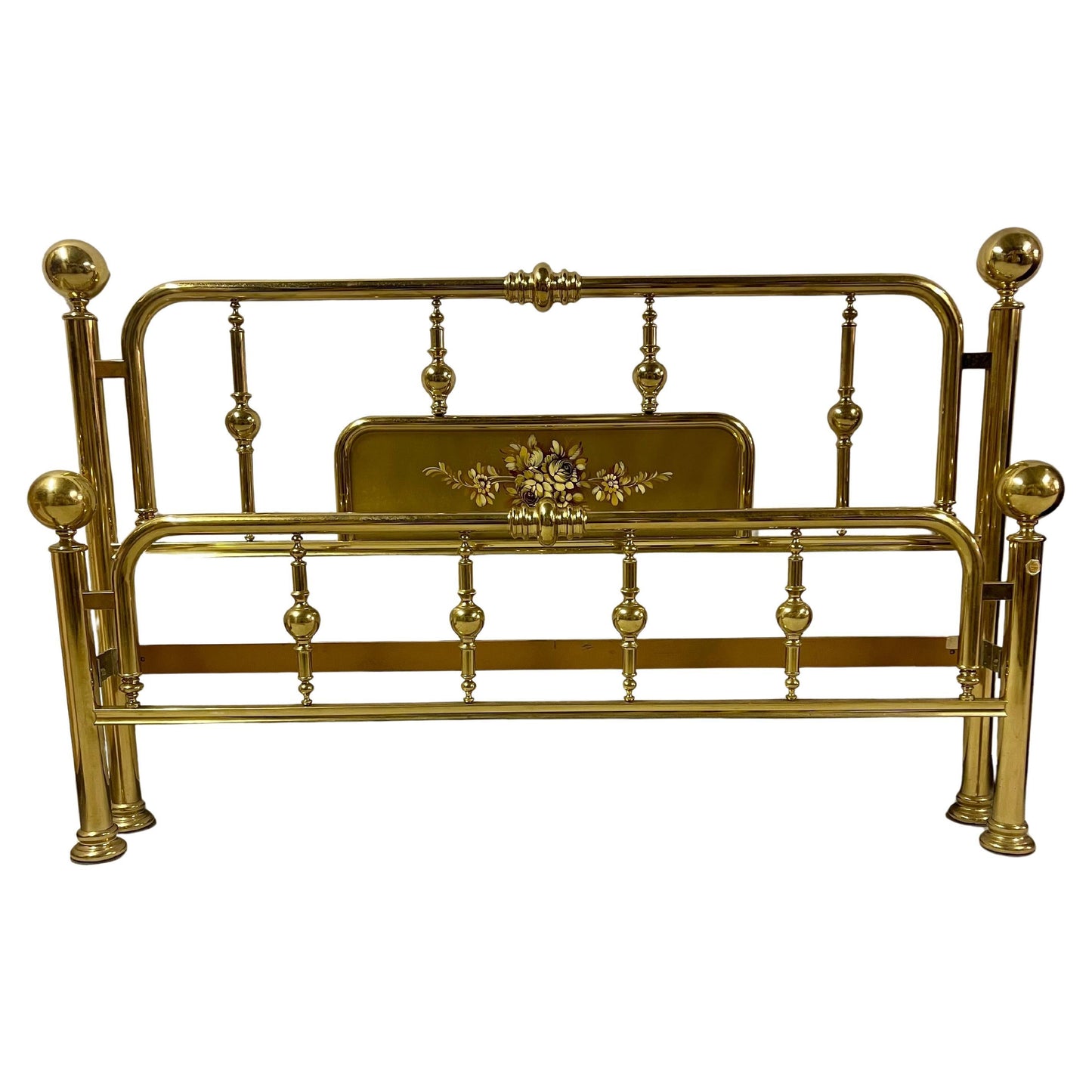 Letto in ottone dorato de disegn italiano stile vittoriano vintage anni '60