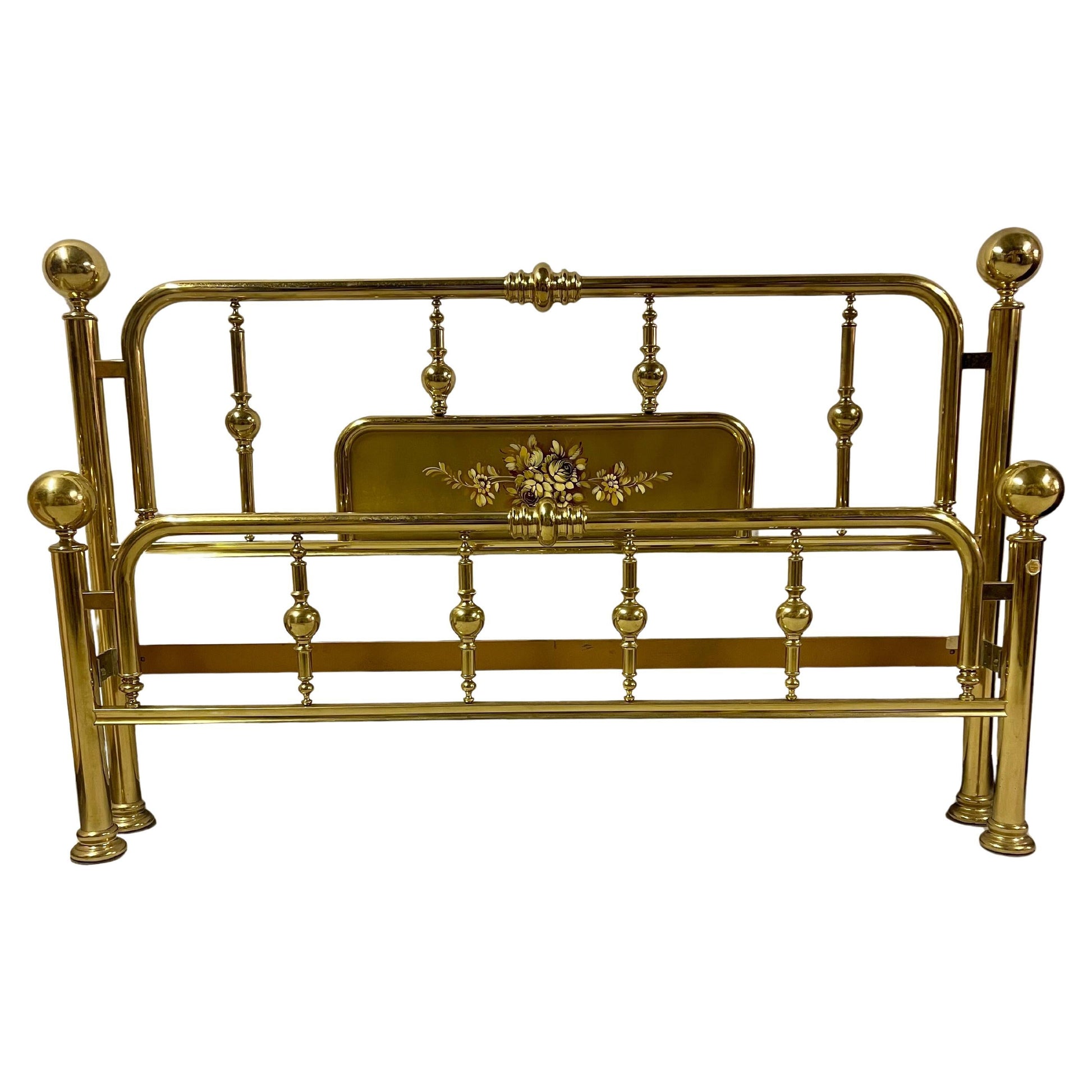 Letto in ottone dorato de disegn italiano stile vittoriano vintage anni '60