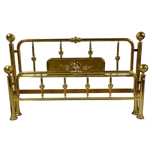 Letto in ottone dorato de disegn italiano stile vittoriano vintage anni '60