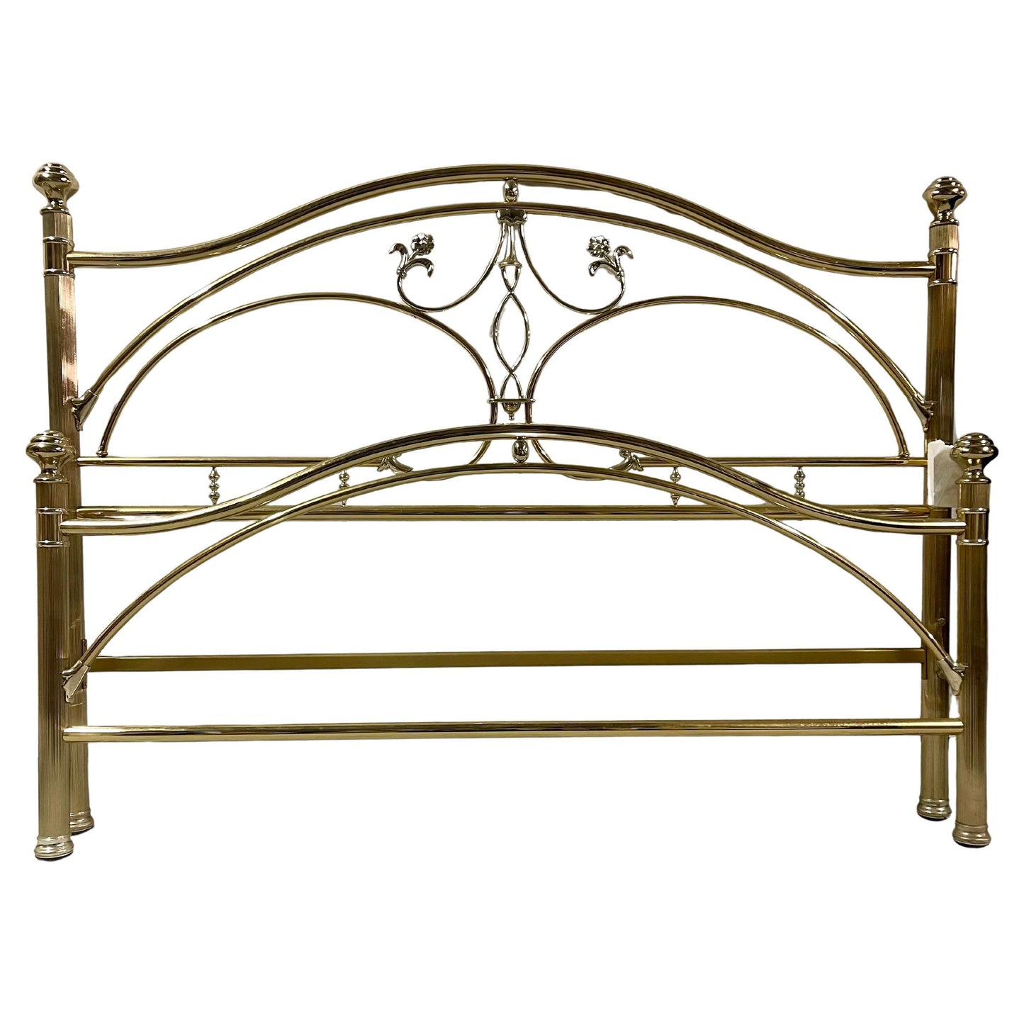 Letto italiano in ottone dorato vintage anni '70