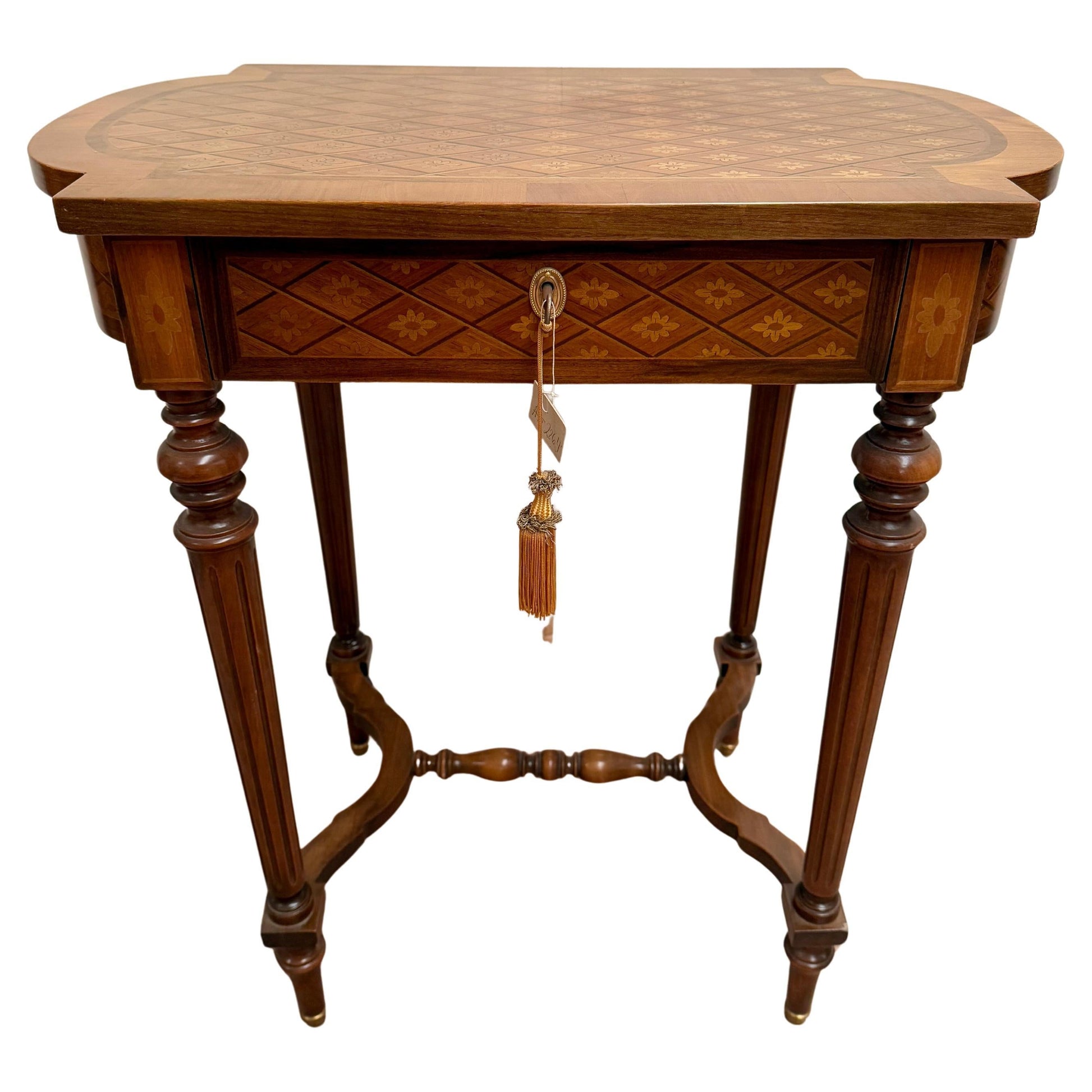 Tavolino intarsiato italiano vintage anni '90