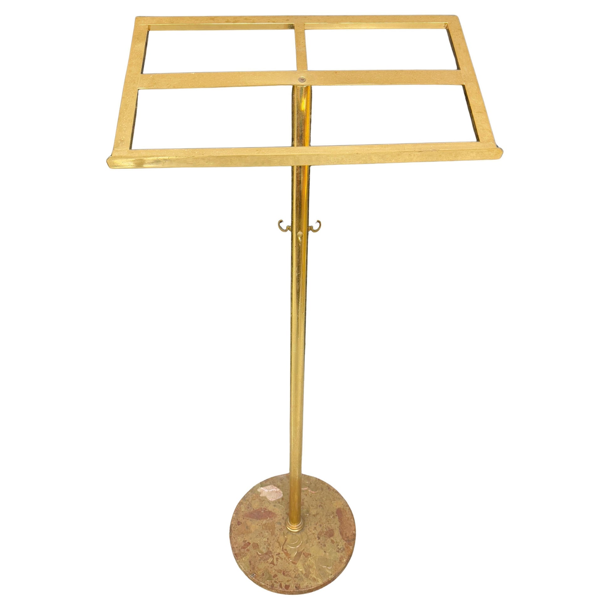 Leggio altare in ottone con base in marmo italiano vintage anni '90