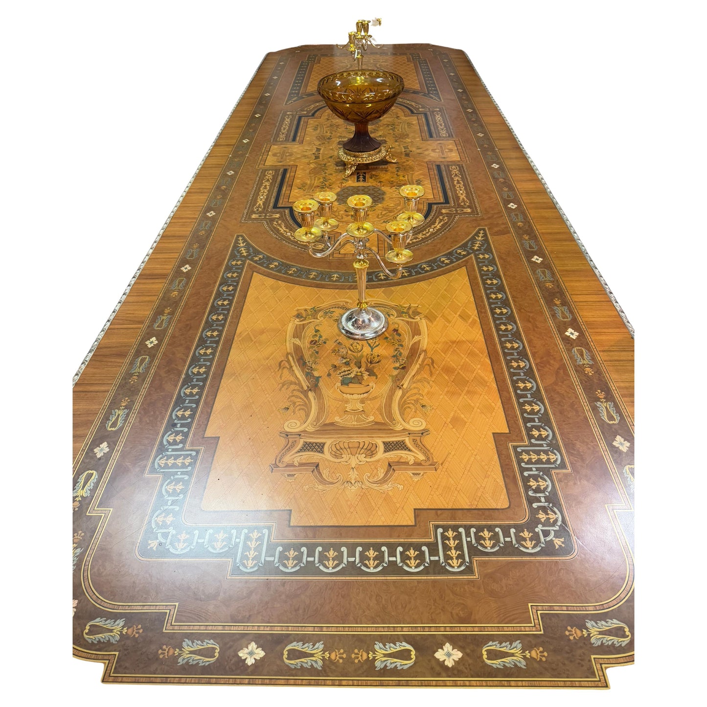 Grande tavolo de pranzo italiano stile imperio più 12 sedie anni '60