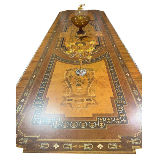 Grande tavolo de pranzo italiano stile imperio più 12 sedie anni '60