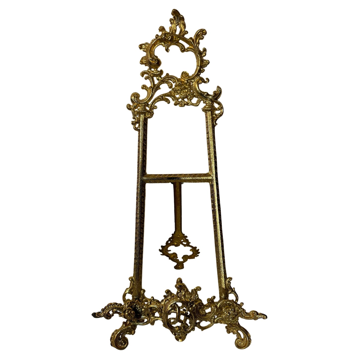 Cavalletto in bronzo lucido portafoto stile francese secolo XX