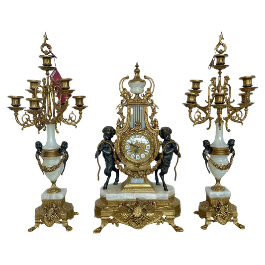 Trittico orologio italiano imperial Luigi XVI anni '70