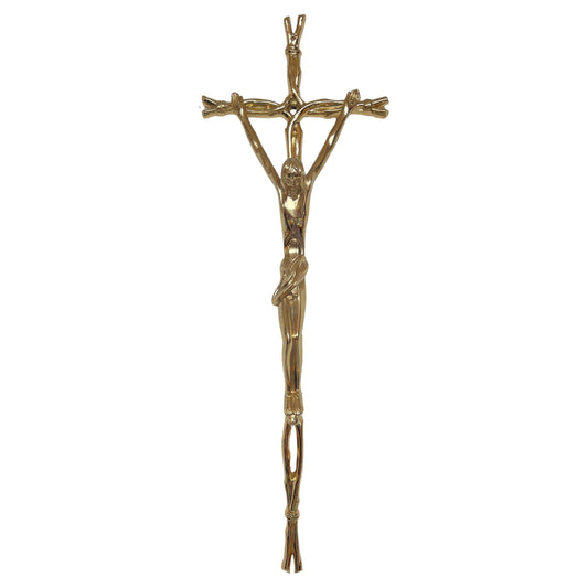 Crocifisso di gesù in bronzo placcato oro fatto a mano Italia