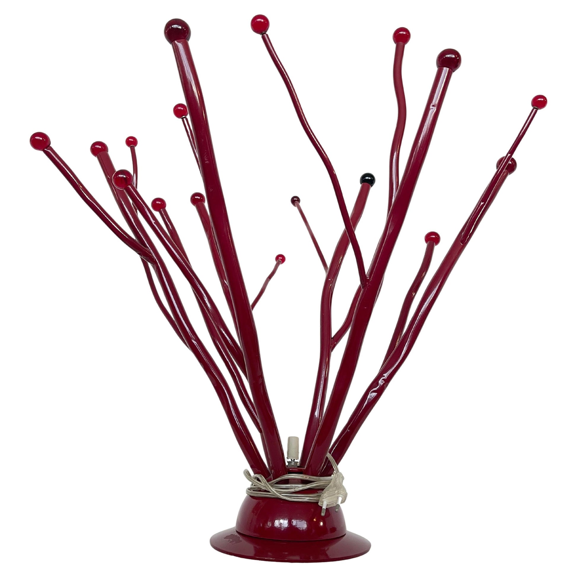 Rara lampada da tavolo design rosso italian anni '90