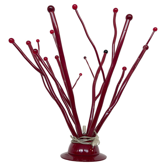 Rara lampada da tavolo design rosso italian anni '90