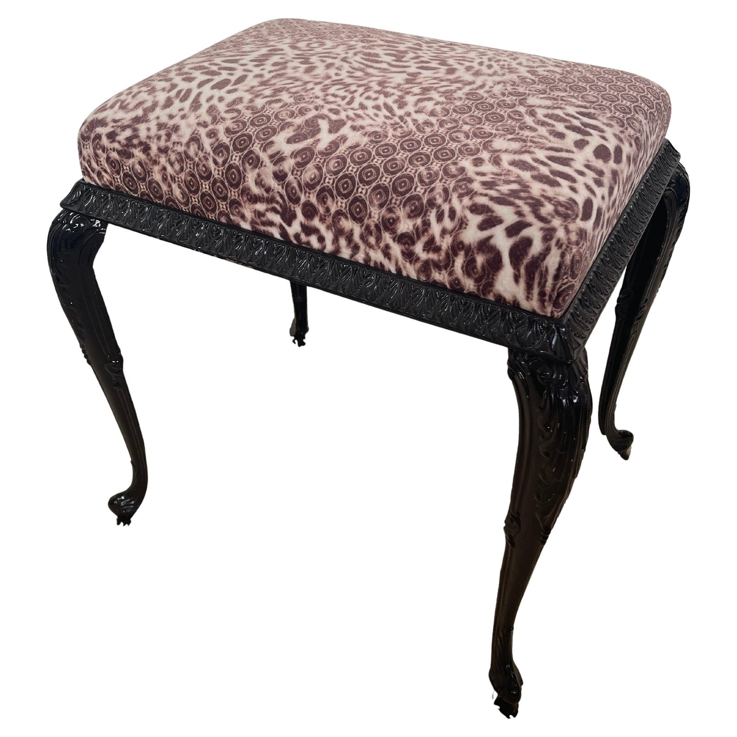 Sgabello in bronzo laccata nero italiano vintage secolo XX