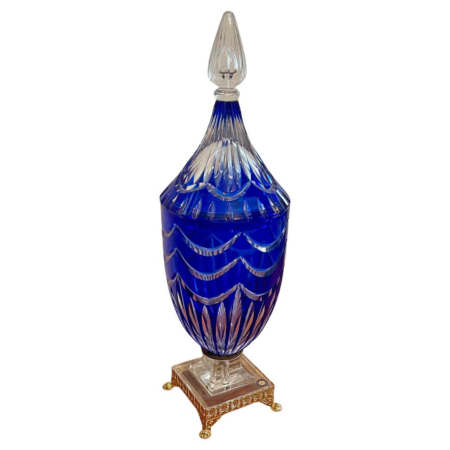 Vasi in cristallo bohemian blue italian anni '90