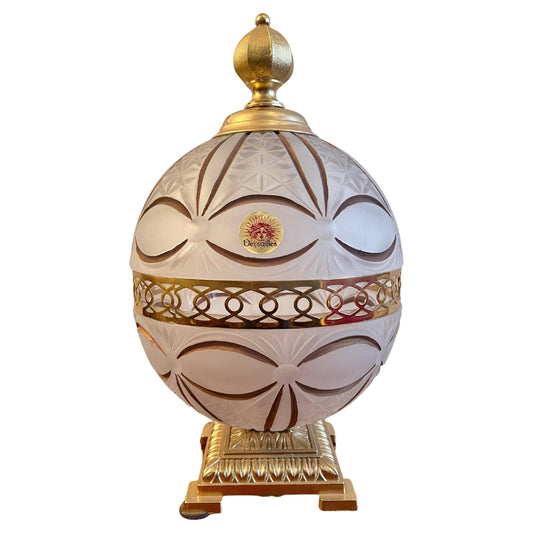 Coppa italiana in vetro fumé e bronzo dorato anni '80